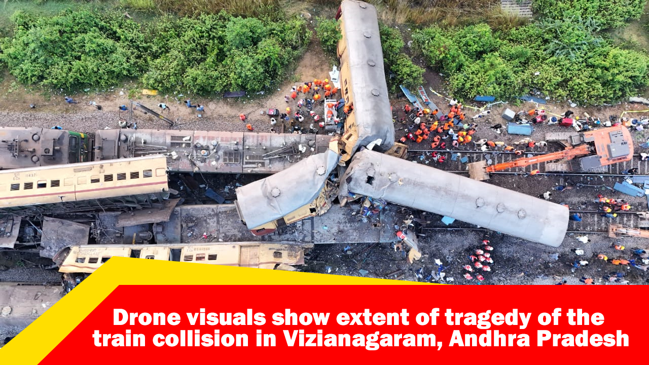 Drone visuals show extent of tragedy of the train collision in Vizianagaram, Andhra Pradesh